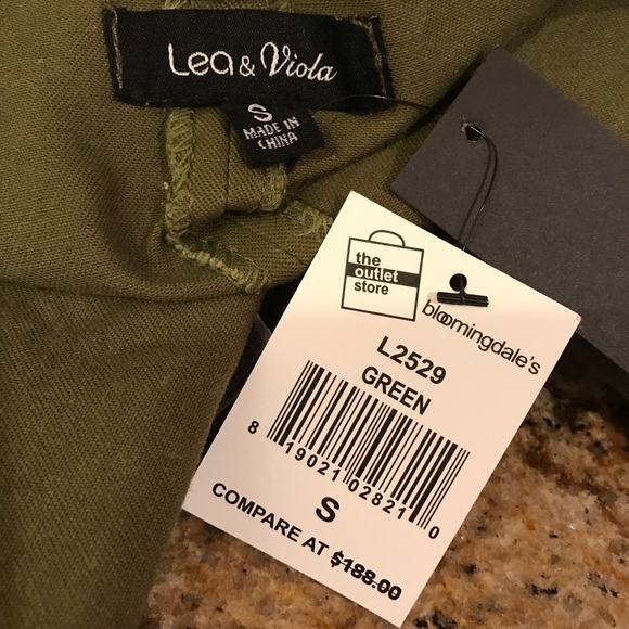 Lea & Viola Embellished Jacket Army Green Canvas - Picture 14 of 14
